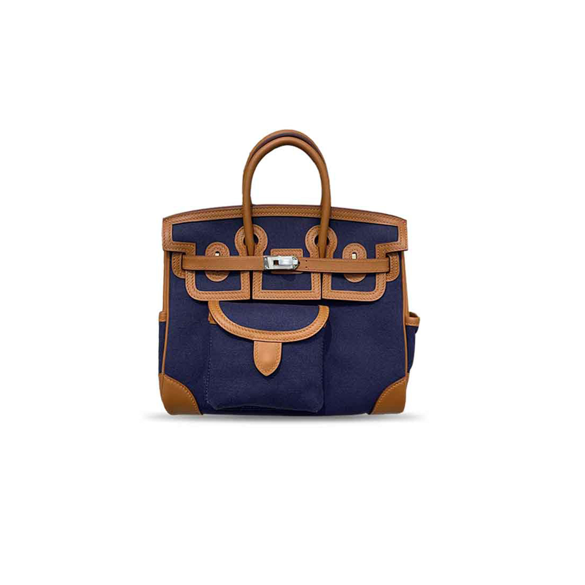 H**mes MASTER CARGO BIRKIN 25 SWIFT LEATHER AND CANVAS (25*20*13cm)